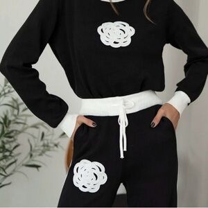 Stylish Black and White Pantsuit